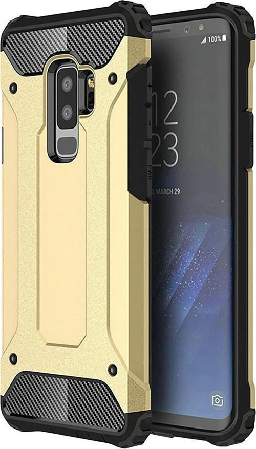 Samsung Galaxy S9 Plus Kapak Çift Katmanlı Zırh Tank Kılıf - Gold