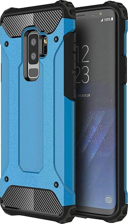 Samsung Galaxy S9 Plus Kapak Çift Katmanlı Zırh Tank Kılıf - Mavi