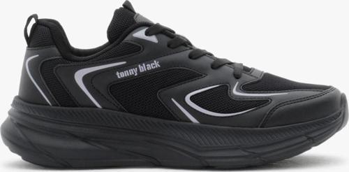 Unisex Siyah Nefes Alabilen Kumaş Faylon Taban Bağcıklı Spor Ayakkabı