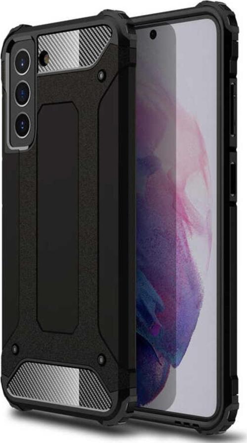 Samsung Galaxy S21 FE Kapak Çift Katmanlı Zırh Tank Kılıf - Siyah
