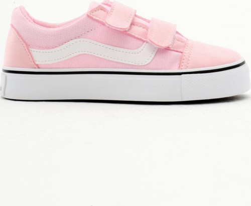 Çocuk Unisex Pembe Kauçuk Taban Keten Cırtlı Spor Ayakkabı
