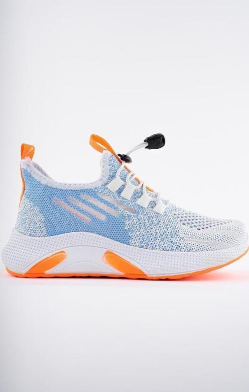 507-24 Triko Sneaker Kız Çocuk Ayakkabı Beyaz Oranj 31-35