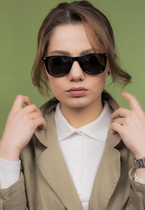 Bruna Siyah Polarize Unisex Güneş Gözlüğü