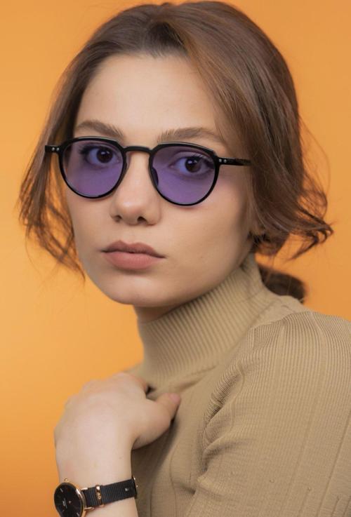 Siyah Mor Cam Uv Korumalı Unisex Güneş Gözlüğü