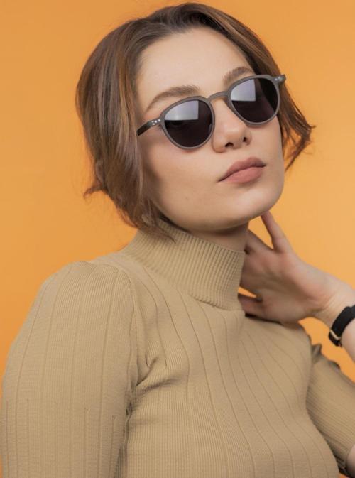 Mat Gri Unisex Güneş Gözlüğü
