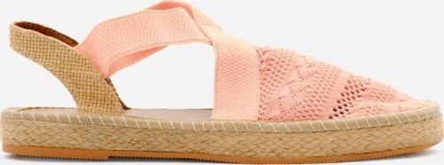 Kadın Pudra Önü Kapalı Çapraz Şeritli Hasır Hasır Triko Sandalet