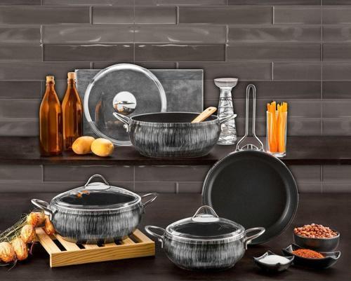 Alize 7 Parça Granit Set Gümüş