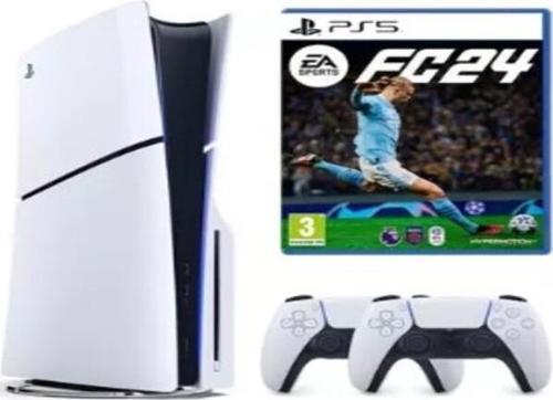 Playstation 5 Slim CD + 2. DualSense Ps5 Kol + Fifa Fc 24 (İthalatçı Garantili)