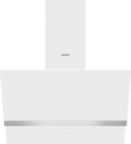 Sd8739 60 Cm Premium Inox Dekorlu Beyaz Cam Davlumbaz