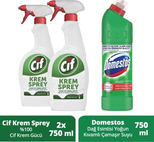 Krem Sprey %100 Krem Gücü 750 Ml Domestos Çamaşır Suyu Dağ Esintisi Maksimum Hijyen 750 Ml