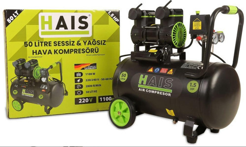 50 Litre SESSİZ YAĞSIZ HAVA KOMPRESÖRÜ 1.5HP