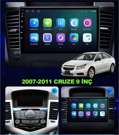 Chevrolet Cruze 2007-2012 Uyumlu 9 İnç Gri Çerçeveli Multimedya