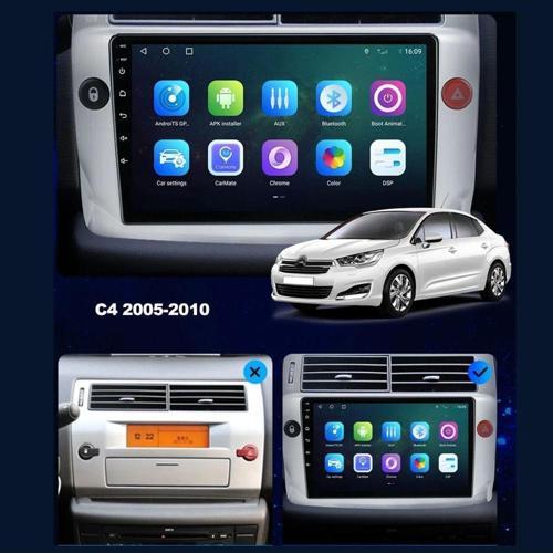 Citroen C4 2005-2011 Uyumlu 2+32 Gb 9 İnç Gri Çerçeveli Multimedya