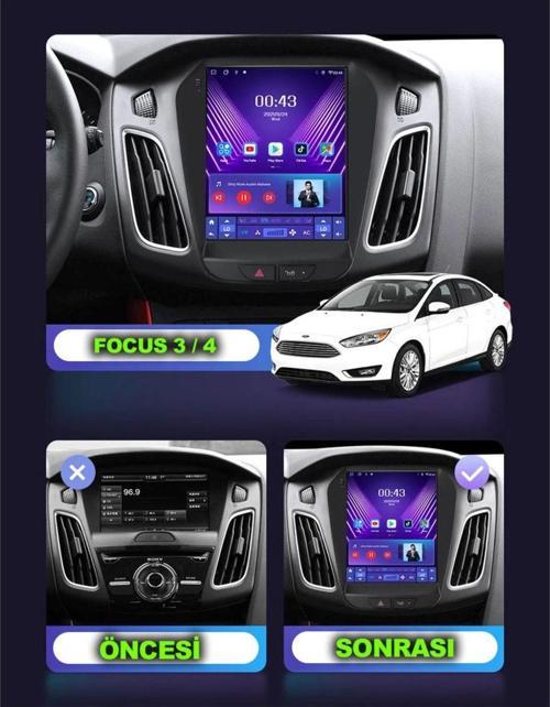 Ford Focus 3-4 2012-2018 Uyumlu 9.7 İnç Tesla 2+32 Gb Multimedya