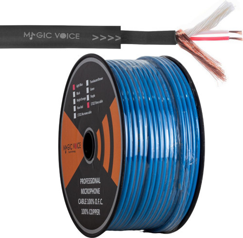 MAGICVOICE MİKROFON KABLOSU STEREO 1.KALİTE 92 METRE MAVİ