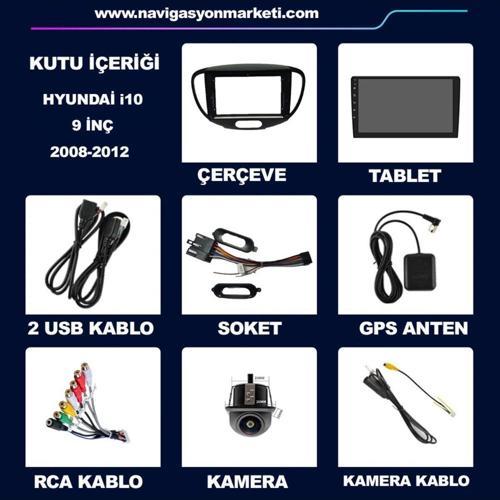 Hyundai İ10 2008-2012 Uyumlu 9 İnç 2+32 Gb Multimedya