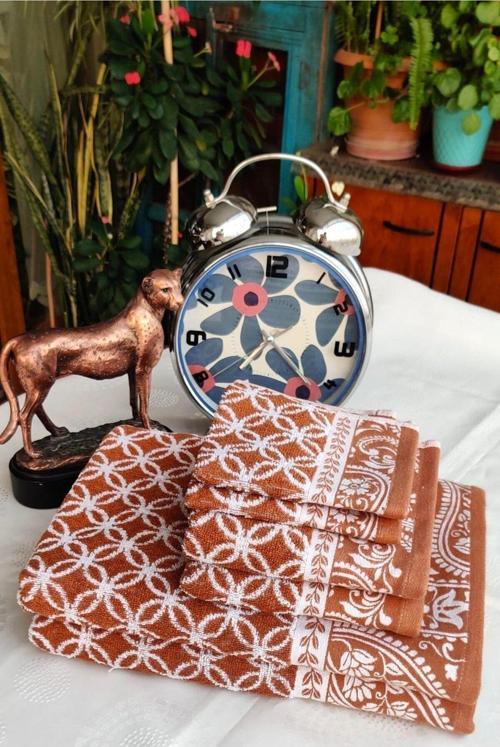 Hediyelik, Çeyizlik , İhraç Fazlası Özel Üretim Bukle Cotton Banyo-Mutfak Havlu Seti (6'Lı Set)