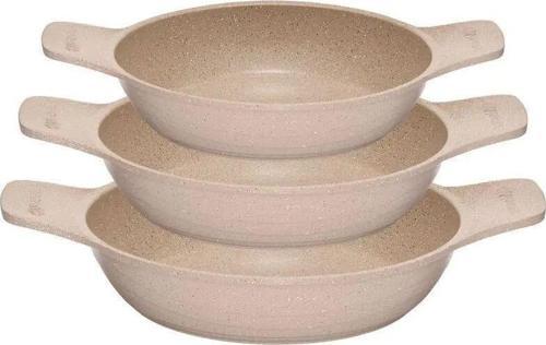 3'Lü Güveç Sahan Set Kapaksız -Vizon
