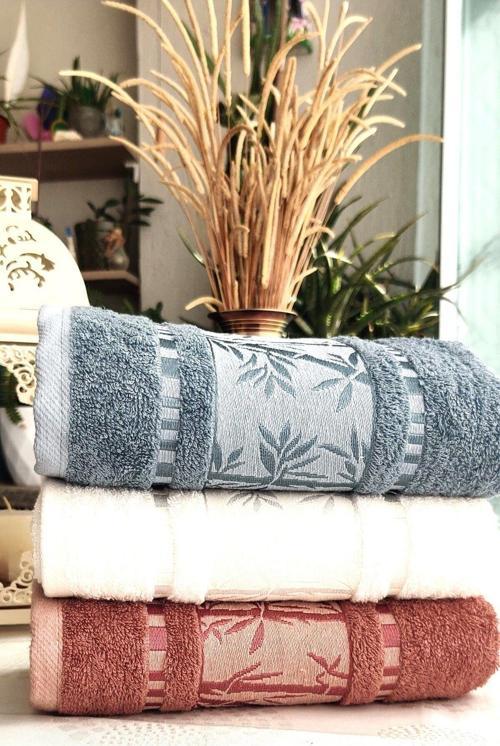 Çeyizlik Lüks Ribella Bamboo 50X90 Cm. Bambu El&Yüz Havlu Seti 3.Lü Set