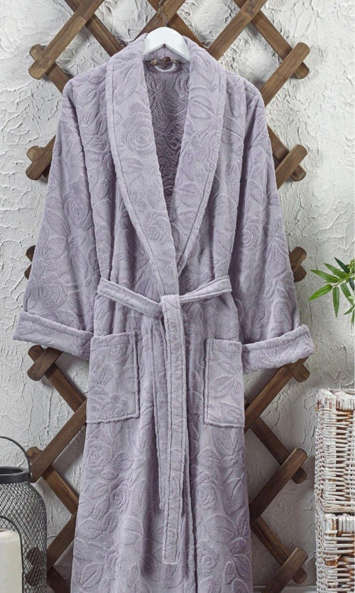 %100 Cotton Asiya 1. Sınıf Ihraç Ürünü Kadife Şal Yaka Bornoz
