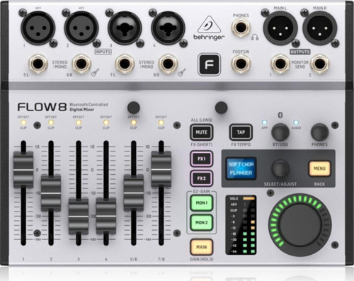 Flow 8 8-Input Digital Mixer With Bluetooth And App Control, 2 Fx Usb/Audio Interface