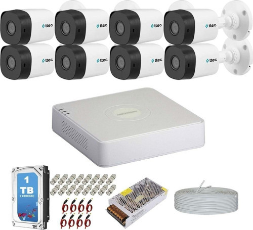 Ttec 8 Kameralı Güvenlik Kamera Hazır Set 1Tb 7/24 Hdd