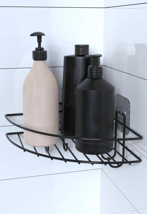 Yapışkanlı Banyo Köşeliği Kancalı Köşe Rafı Duş Şampuanlık Duvar Düzenleyici Organizer Raf