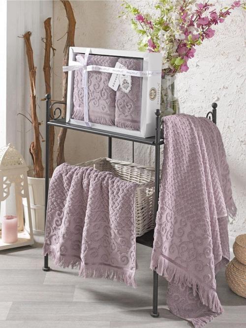 Annem Wendy Hediye Ve Çeyizlik,Lüx Cotton 2'Li El Ve Banyo Havlu Set(50X90 1Adet,70X140 1Adet)Kutulu