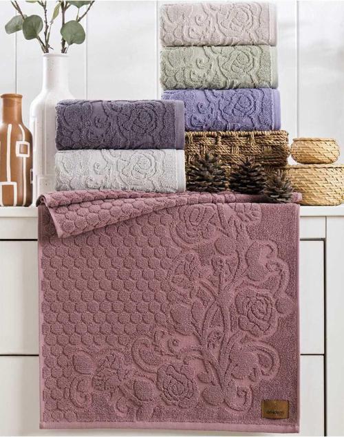 (6.Lı Set) Avangard Seri Çeyizlik Jakarlı 50X90 Cm. Bukle Dokulu El, Yüz  Havlusu