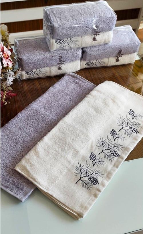Nurpak Çeyizlik (2.Li Set) Lüks 50X90Cm. %100 Pamuk El,Yüz Havlusu Özel Hediyelik Ambalajda