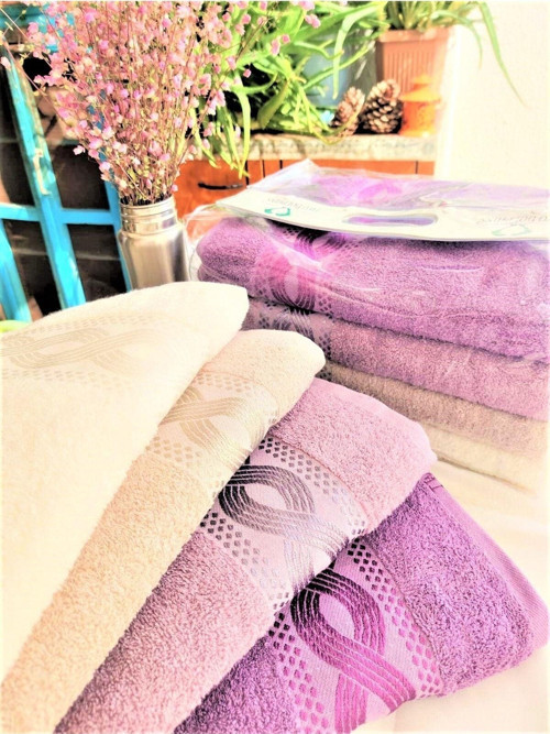 Bukle Jakarlı 70X140 Cm. Banyo Havlusu (4 Lü Set)