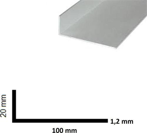 Aluminyum Köşebent 100X20 Mm - 6 Mt Boyunda