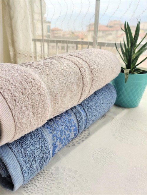 Bukle Jakarlı 70X140 Cm. Banyo Havlusu (2 Li Set)