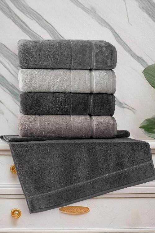 (4.Lü Kutulu Set) %100 Coton Yeni Sezon 50X90Cm.  Lüks El  Ve Yüz Havlu Seti