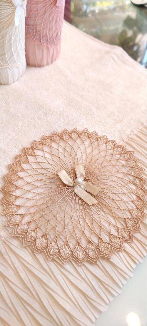 Annem (6.Lı Set) Çeyizlik 50X90Cm. Kadife Piliseli Dantelli Fantazi El Ve Yüz Lüks Havlu Seti