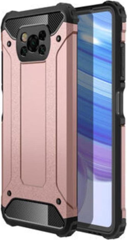 Xiaomi Poco X3 Pro Kapak Çift Katmanlı Zırh Tank Kılıf - Rose Gold