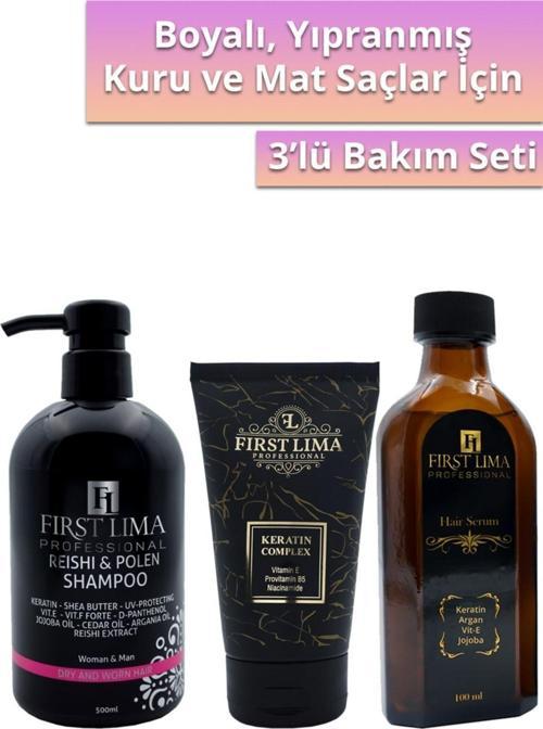 Yıpranmış Saçlar Için Keratin Bakım Seti: Reishi & Polen Şampuan - Keratin Complex - Hair Serum