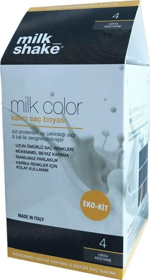 Milk Color Eko Kit Saç Boyası Orta Kestane -4 (Köpüksüz)