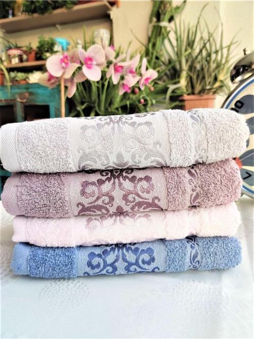 Annem Bukle Jakarlı 50X90 Cm. Çeyizlik El Ve Yüz 4'Lü Lüks Havlu Seti (Özel Çantalı Amblajında)