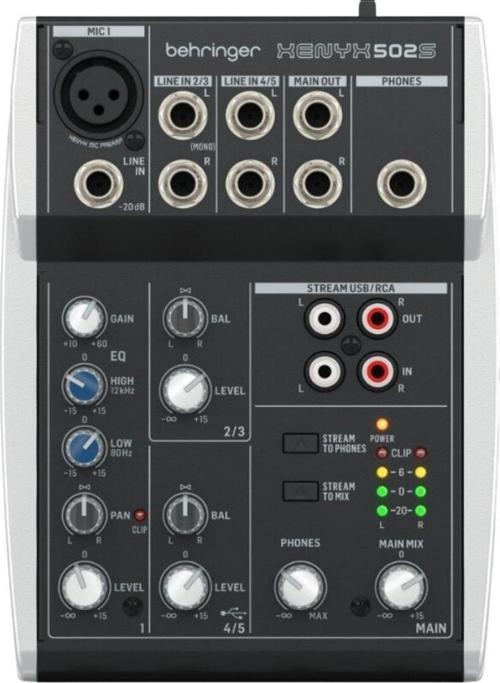 Xenyx 502S Premium Analog 5-Input Mixer With Usb Streaming Interface
