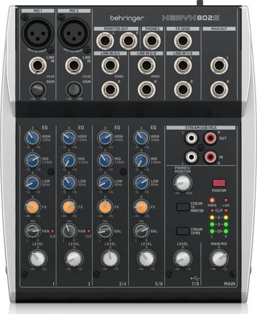 Xenyx 802S Premium Analog 8-Input Mixer With Usb Stream