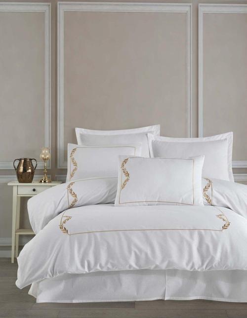 Çeyizlik %100 Cotton Urban&Chic Mısha Gold Tek, Çift Kişilik Nevresim Takımı Takımı 6 Parça "Kutulu"