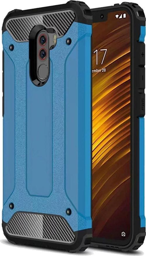 Xiaomi Pocophone F1 Kapak Çift Katmanlı Zırh Tank Kılıf - Mavi