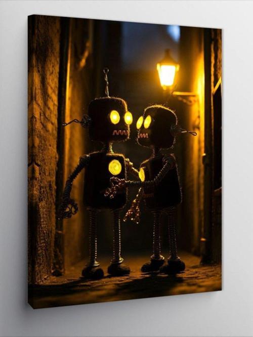 Kanvas Tablo Arkadaş Robotlar