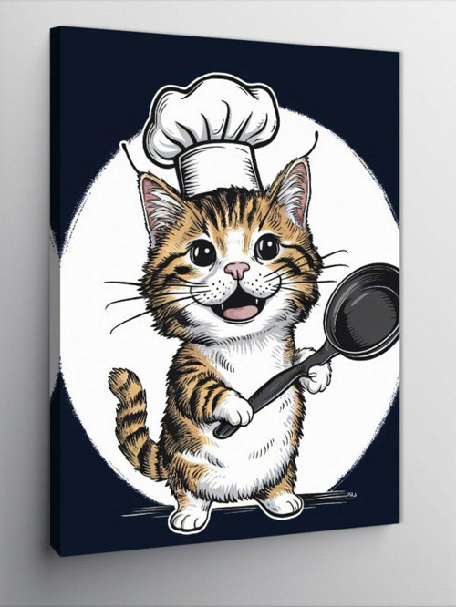 Kanvas Tablo Aşçı Kedi