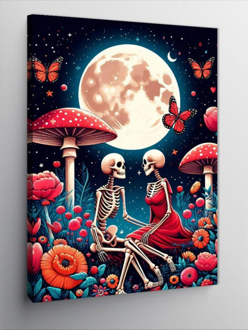 Kanvas Tablo Aşık İskeletler