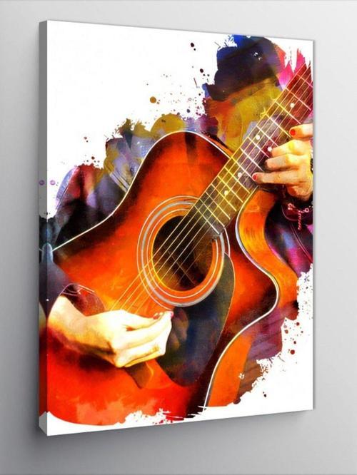 Kanvas Tablo Akustik Gitar