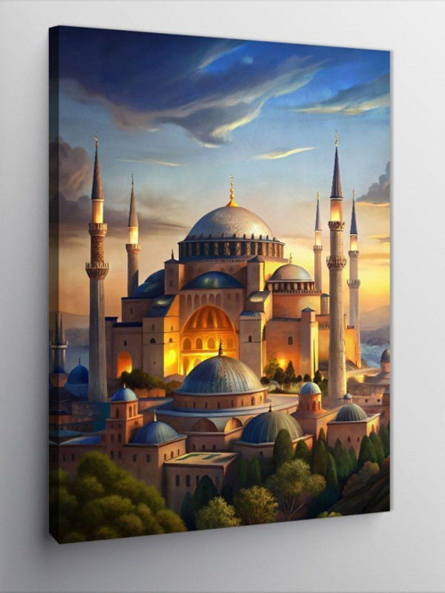 Kanvas Tablo Ayasofya Camii'Nde Gün Batımı