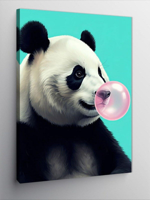 Kanvas Tablo Balonlu Panda