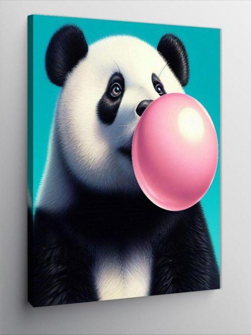 Kanvas Tablo Balonlu Panda